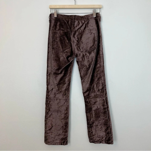 Free People Velvet Bootcut Crop Pants Brown 25 Boho Festival Vintage Romantic - Picture 6 of 9